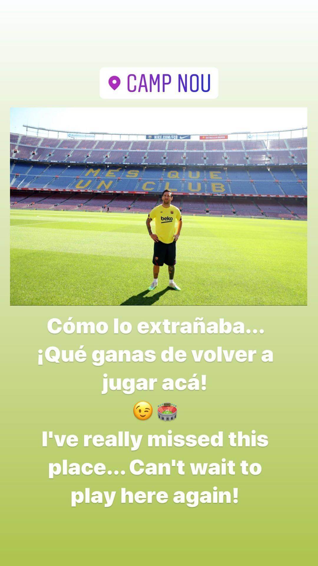 Lionel Messi se mostr&oacute; listo para volver a jugar (IG: @leomessi)