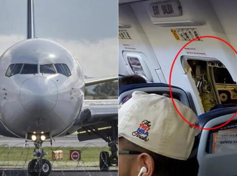 abrió la puerta de emergencia y empezó a caminar por el ala del avión