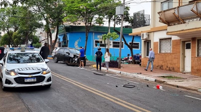 siniestro vial en el microcentro posadeño