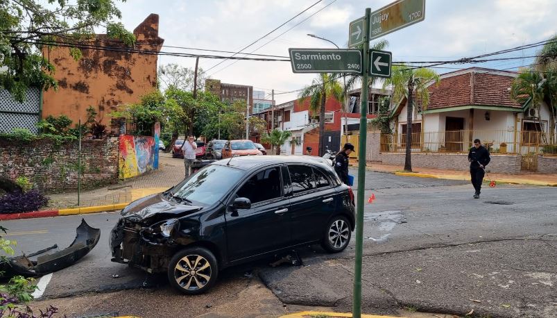siniestro vial en el microcentro posadeño