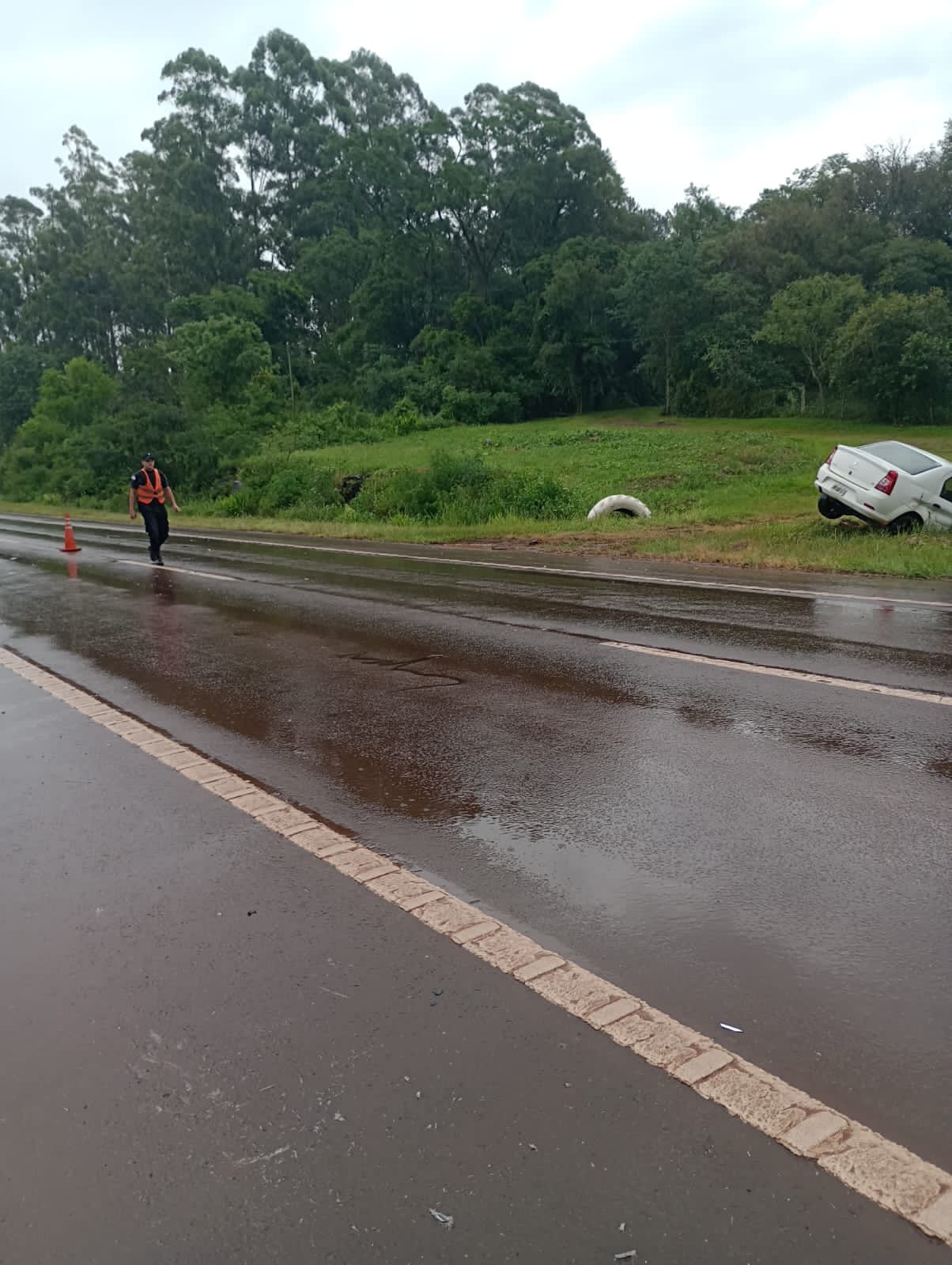 chocado de atrás por un camión en Salto Encantado