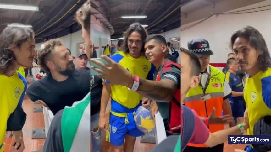 hinchas de River le pidieron fotos a Cavani