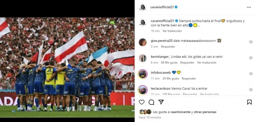 hinchas de River le pidieron fotos a Cavani 