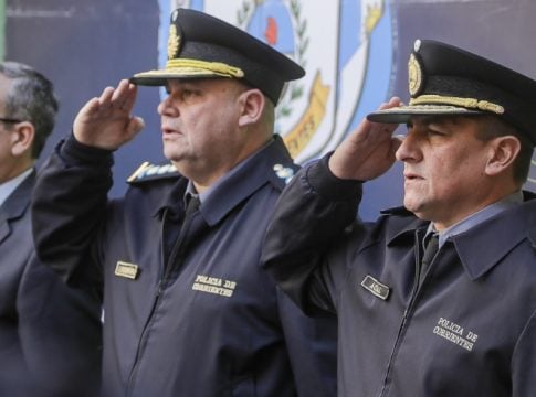 Miguel Ángel Leguizamón, nuevo jefe de la Policía de Corrientes, y Walter Aceval, subjefe.