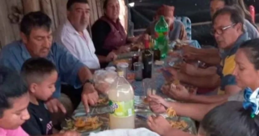 Almuerzo en casa de la abuela de Loan, el día que el niño desapareció.