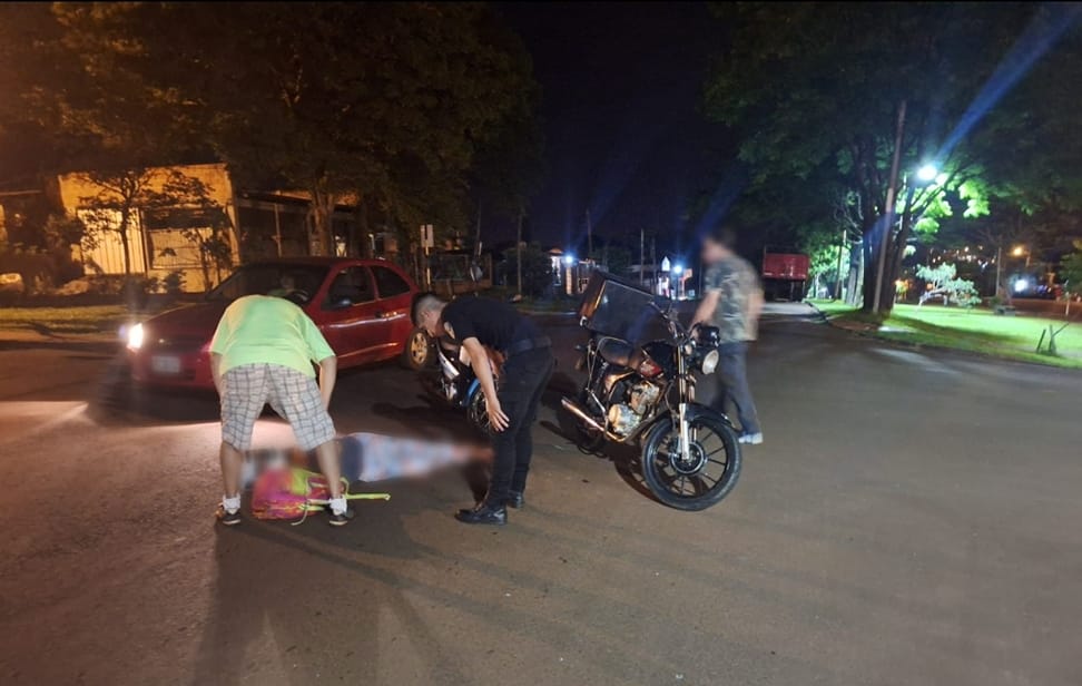motociclistas chocaron en Oberá