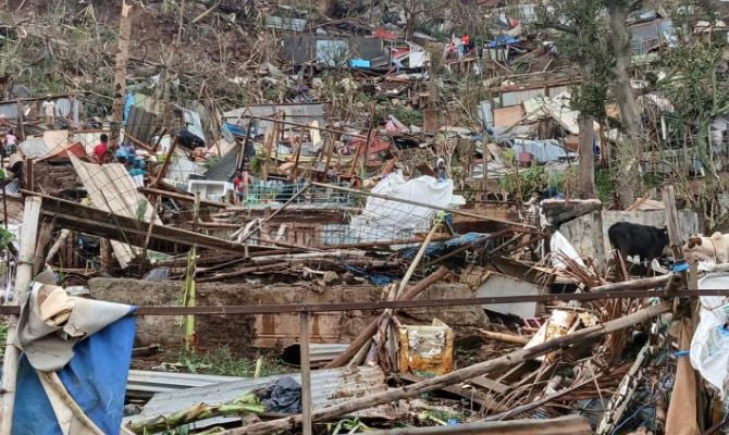 ciclón arrasó la isla Mayotte
