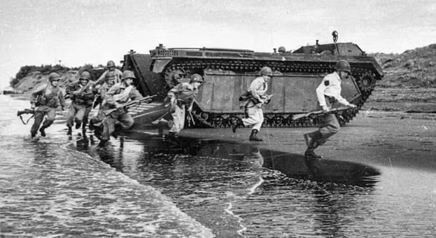 Desembarco de comandos anfibios en Malvinas, el 2 de abril de 1982.