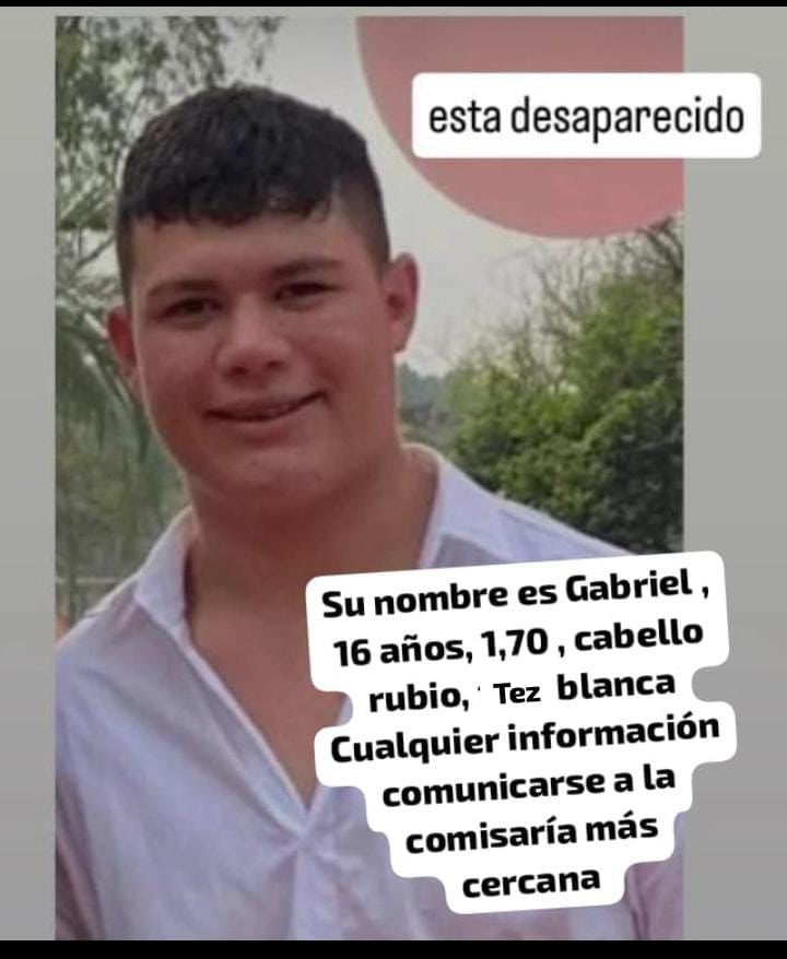 Buscan a un adolescente de 16 años