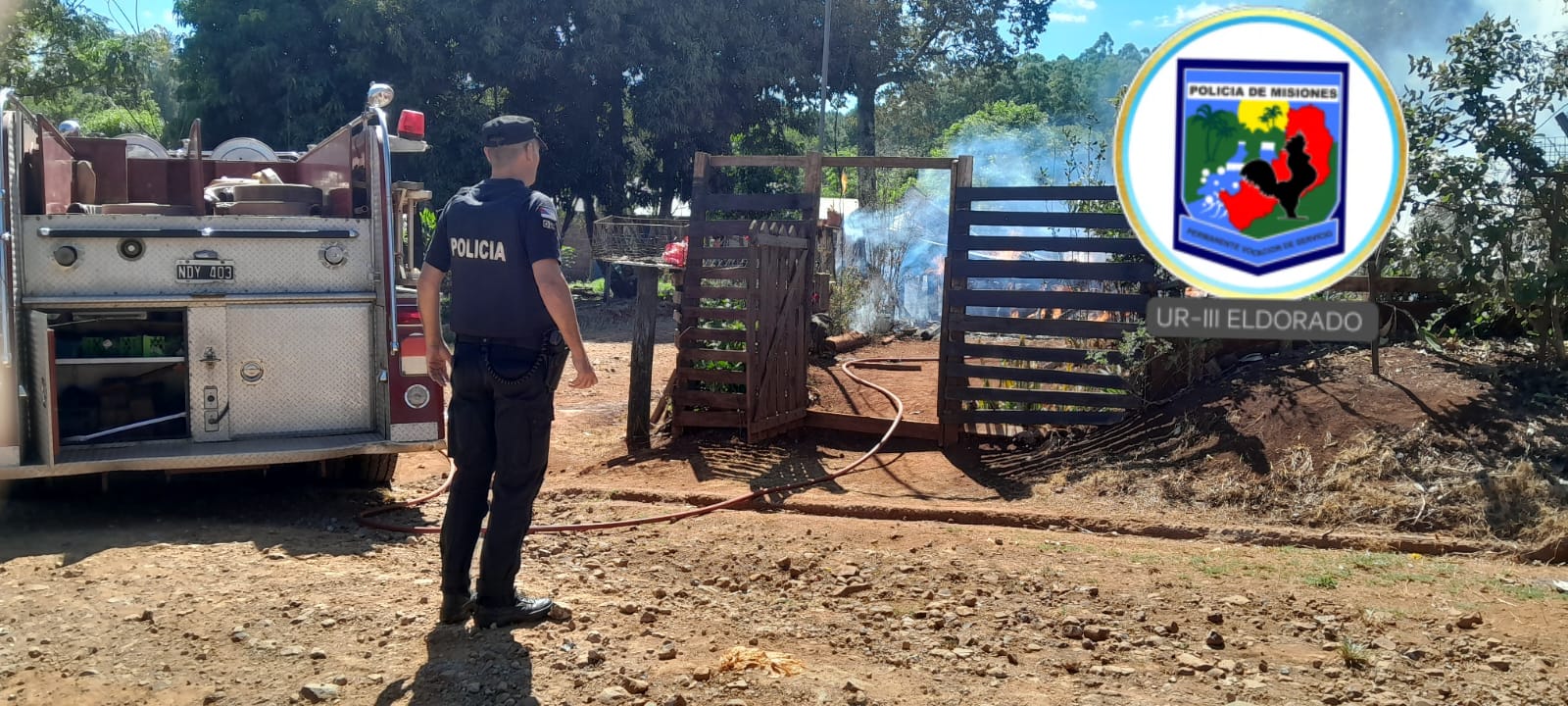 incendio de una vivienda en 9 de Julio