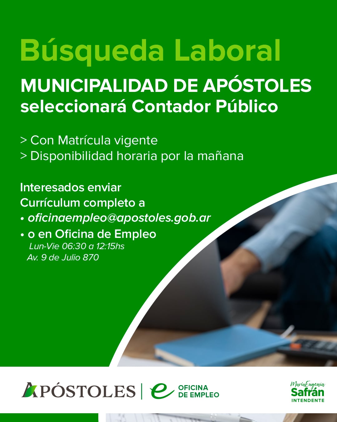 búsqueda laboral para incorporar un Contador Público