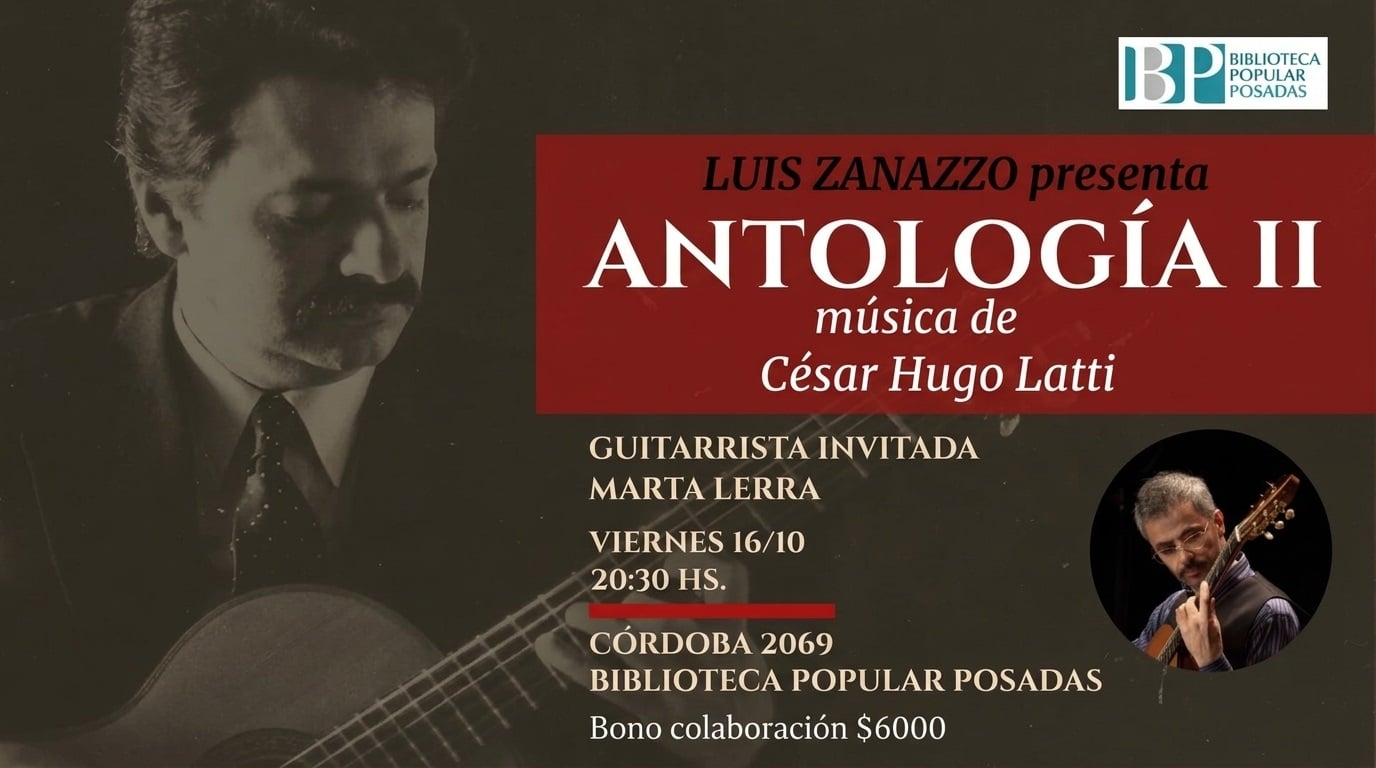 Luis Zanazzo vuelve a la Biblioteca Popular Posadas